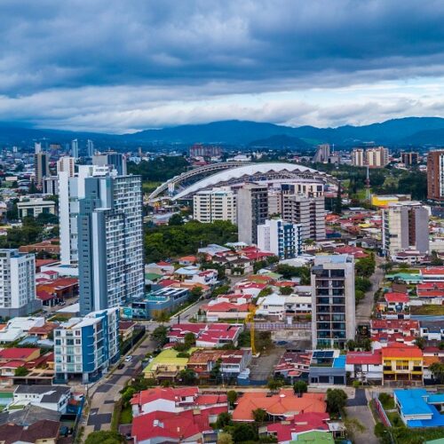 Beautiful,Aerial,View,Of,Costa,Ricas,San,Jose,City